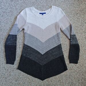 Apt. 9 Women's Chevron Gradient Sweater - Cream, Mauve, Gray, and Black, size M